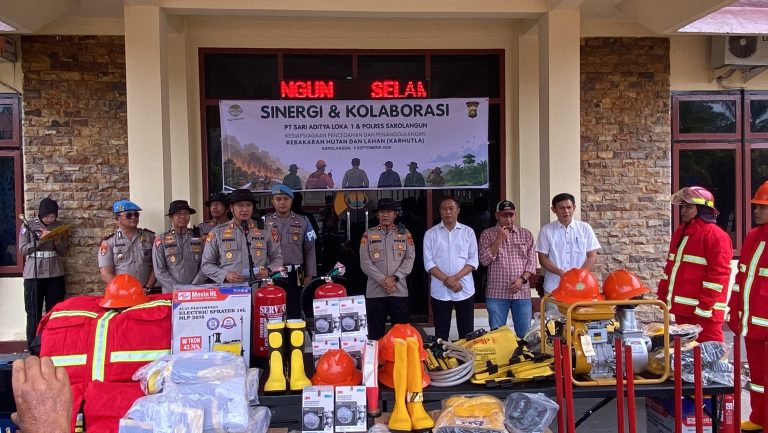 Bantu Penanganan Karhutla, PT SAL Hibahkan Peralatan ke Polres Sarolangun