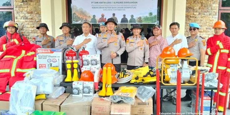 Bantu Penanganan Karhutla, PT SAL Hibahkan Peralatan ke Polres Sarolangun